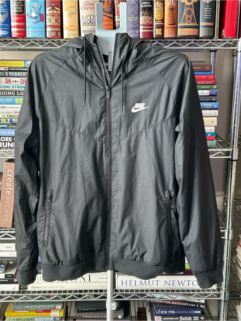 Nike Men's Black Hooded Windbreaker Jacket Size Large